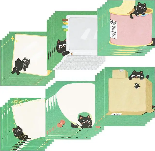 Main image of 30 Pads Animal Sticky Notes, Cute Note Pads Self Adhesive Cat Notes Memo Pads Notes Page School Tab for School Office Supplies
