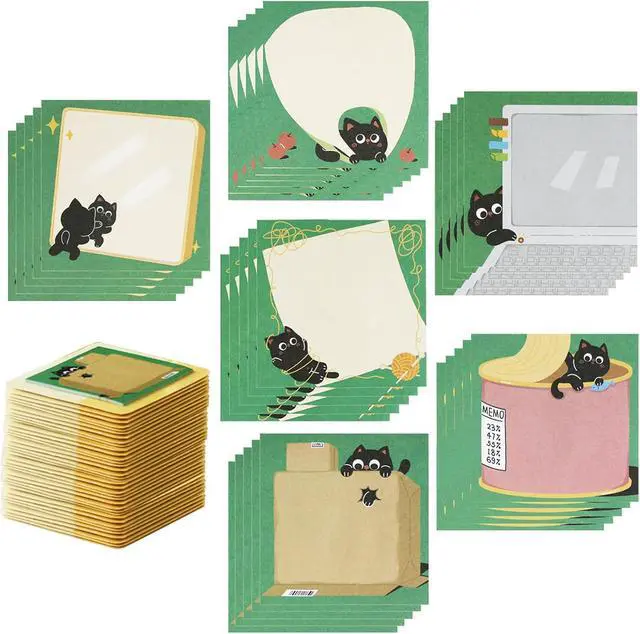Alt view image 2 of 7 - 30 Pads Animal Sticky Notes, Cute Note Pads Self Adhesive Cat Notes Memo Pads Notes Page School Tab for School Office Supplies