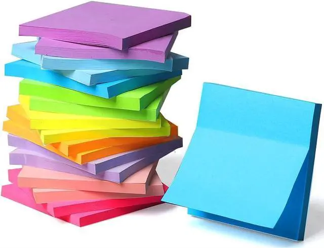 Main image of Sticky Notes 3x3 Inches, 9 Color,18 Pads/Pack,1008 Sheets, Self-Stick Note Pads, 56Sheets/pad Notebook,Use for School,Home, Office, Notebook (Bright Color)