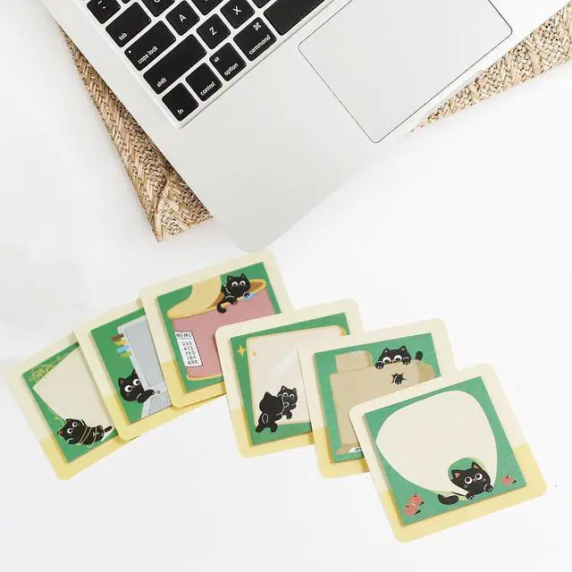 Alt view image 7 of 7 - 30 Pads Animal Sticky Notes, Cute Note Pads Self Adhesive Cat Notes Memo Pads Notes Page School Tab for School Office Supplies