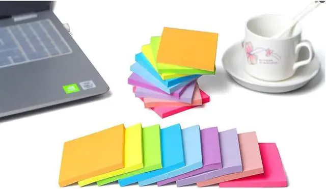 Alt view image 6 of 7 - Sticky Notes 3x3 Inches, 9 Color,18 Pads/Pack,1008 Sheets, Self-Stick Note Pads, 56Sheets/pad Notebook,Use for School,Home, Office, Notebook (Bright Color)