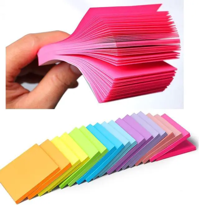Alt view image 7 of 7 - Sticky Notes 3x3 Inches, 9 Color,18 Pads/Pack,1008 Sheets, Self-Stick Note Pads, 56Sheets/pad Notebook,Use for School,Home, Office, Notebook (Bright Color)
