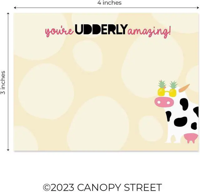 Alt view image 3 of 6 - Cute Animal Pun Sticky Note Pads / 4" x 3" Clever Sticky Notes/Set of 6 Pads / 50 Sheets Per Pad/Trendy Gift Idea/Made in The USA