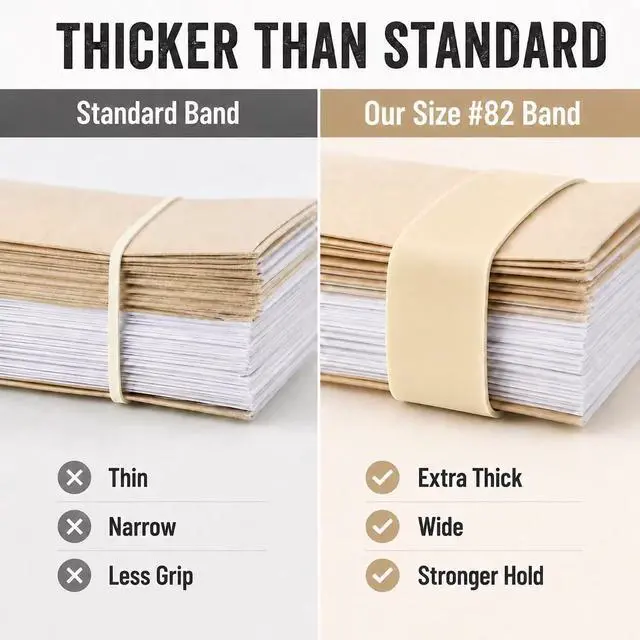 Alt view image 6 of 7 - Size #82 Rubber Bands, 60 Pack Heavy Duty Wide Elastic Bands, Extra Thick Tactical Rubber Bands for Camping, Fishing, Cycling, Survival Kit, Office, Tools and Outdoor Gear