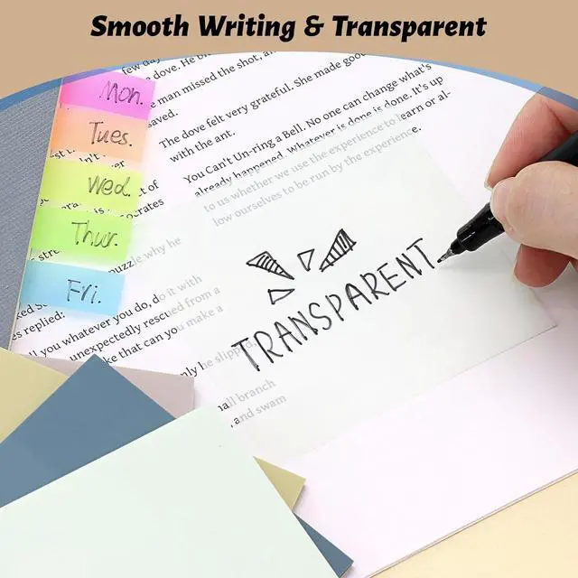 Alt view image 5 of 7 - 800 Sheets Transparent Sticky Notes 3" X 3" for School Office Supplies | Clear Translucent Self-Adhesive Sticky Notes for Back to School & Office Supplies, See Through Reveals Underlying Bible Text