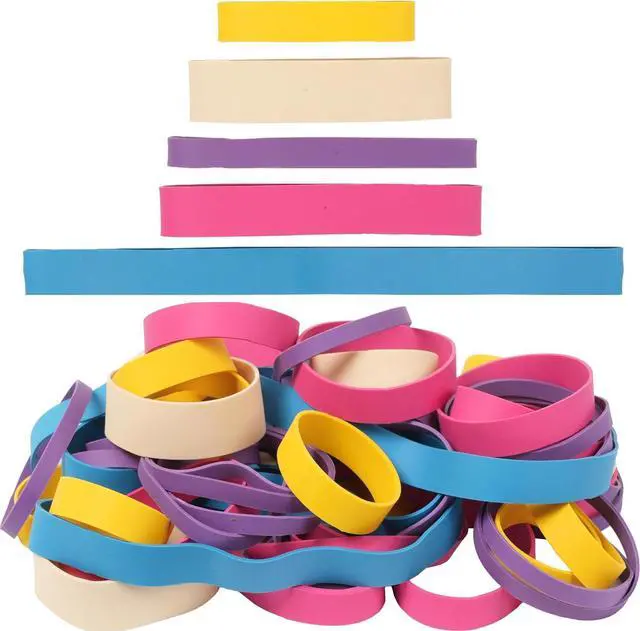 Main image of 65Pcs Rubber Bands Multicolor Assorted Sizes #82#84 size94 size64 size107 | Mixed Wide Elastic Bands,for Survival Office Supply Tactical