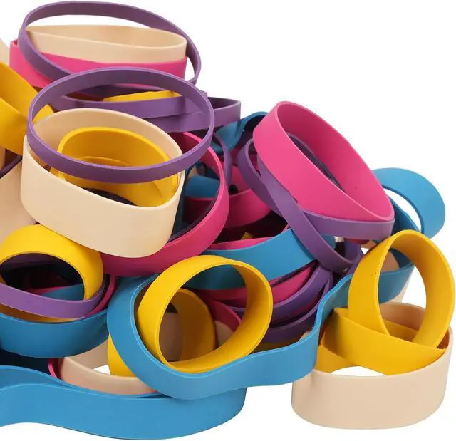 Alt view image 5 of 7 - 65Pcs Rubber Bands Multicolor Assorted Sizes #82#84 size94 size64 size107 | Mixed Wide Elastic Bands,for Survival Office Supply Tactical