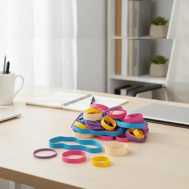 Alt view image 6 of 7 - 65Pcs Rubber Bands Multicolor Assorted Sizes #82#84 size94 size64 size107 | Mixed Wide Elastic Bands,for Survival Office Supply Tactical