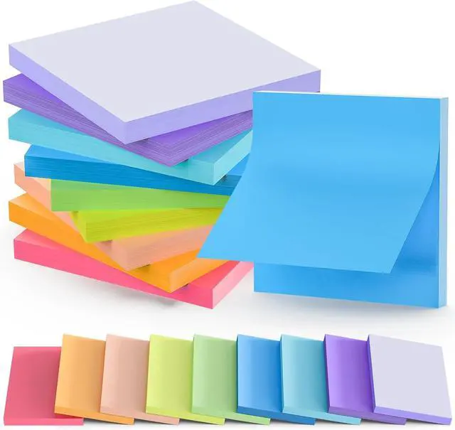 Main image of Stick Notes 3x3, Bright Color Stick Notes, 18 Pads, Super Sticky & Recyclable, for Home, Office, School