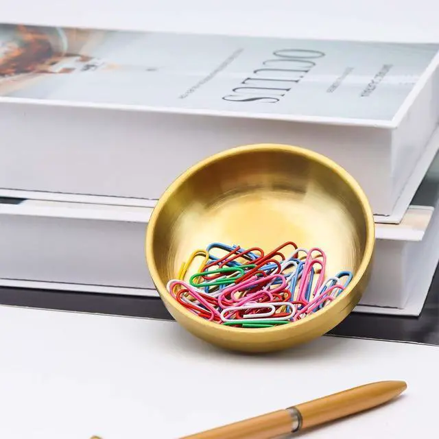 Alt view image 2 of 7 - NatSumeBasics Gold Paper Clip Holder Dispenser & 30 Paper Clips | Stainless Steel, Elegant Desk Organizer Accessories Supplies for School Office Home