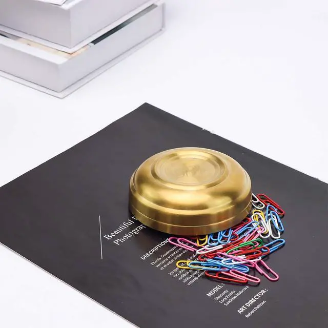 Alt view image 6 of 7 - NatSumeBasics Gold Paper Clip Holder Dispenser & 30 Paper Clips | Stainless Steel, Elegant Desk Organizer Accessories Supplies for School Office Home