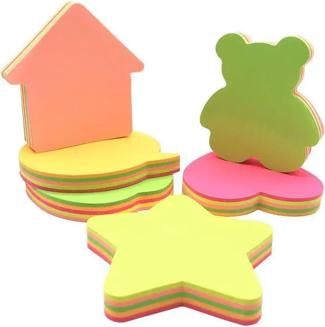 Alt view image 2 of 7 - 14 Pads Sticky Notes, Self-Stick Removable | 100 Sheets 6 Pad Different Shaped Memo, 20 Sheets 8 Pad Animal Notes