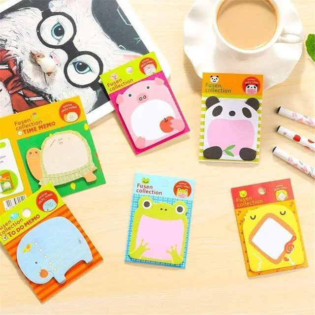 Alt view image 6 of 7 - 14 Pads Sticky Notes, Self-Stick Removable | 100 Sheets 6 Pad Different Shaped Memo, 20 Sheets 8 Pad Animal Notes