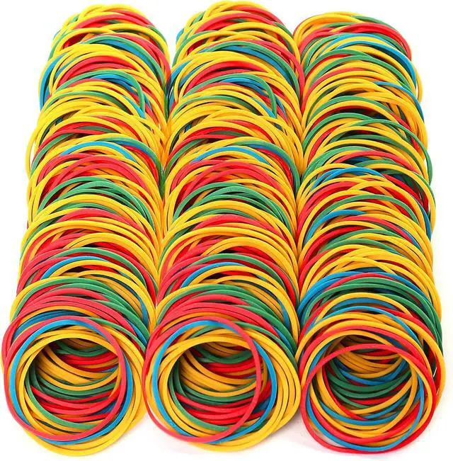 Main image of LotFancy Rubber Bands, 600PCS Size 16 (2 1/2" x 1/16") Elastic Durable Colored Rubber Bands for Office Supplies, Tie Dye