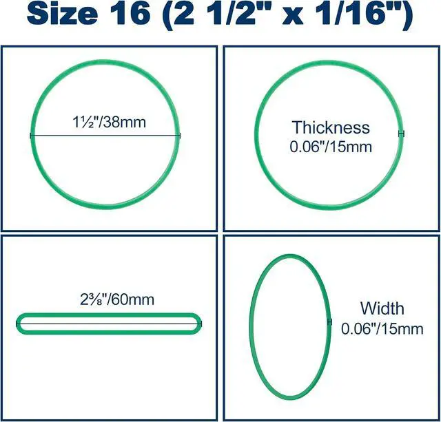 Alt view image 2 of 7 - LotFancy Rubber Bands, 600PCS Size 16 (2 1/2" x 1/16") Elastic Durable Colored Rubber Bands for Office Supplies, Tie Dye