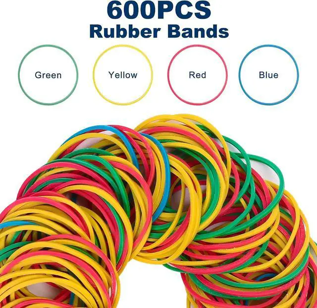 Alt view image 4 of 7 - LotFancy Rubber Bands, 600PCS Size 16 (2 1/2" x 1/16") Elastic Durable Colored Rubber Bands for Office Supplies, Tie Dye