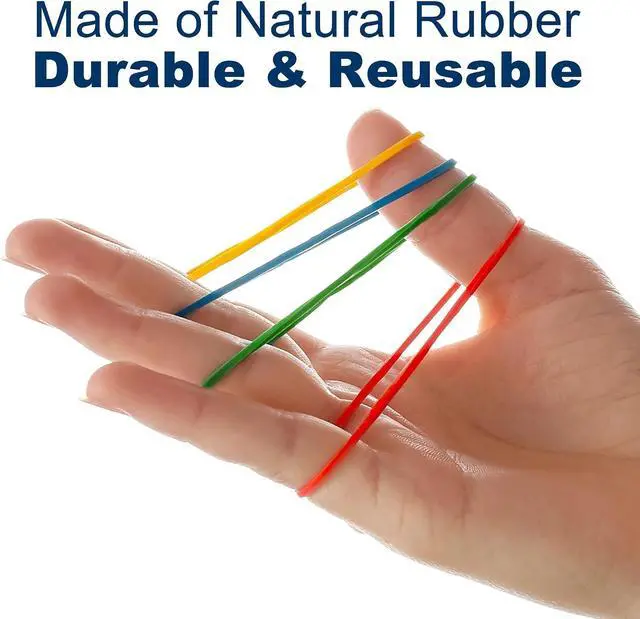 Alt view image 5 of 7 - LotFancy Rubber Bands, 600PCS Size 16 (2 1/2" x 1/16") Elastic Durable Colored Rubber Bands for Office Supplies, Tie Dye