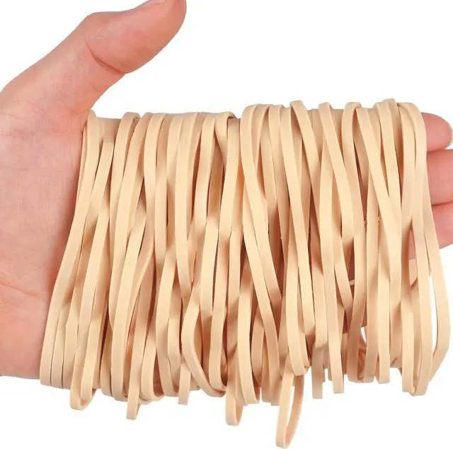 Alt view image 3 of 5 - AIWOQI Rubber Bands 150Pcs 4.8inch Big Elastic Rubber Band Long Large Wdie | Beige Large Rubber Bands for Office Supplies File Folders Litter Box (4 4/5" x 1/8")
