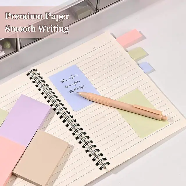 Alt view image 3 of 7 - BAYTORY 6 Pads Pastel Sticky Notes, Small Self-Stick Note (3x2 & 3x0.7 in) | Index Tabs Easy to Post for School Office Notebook