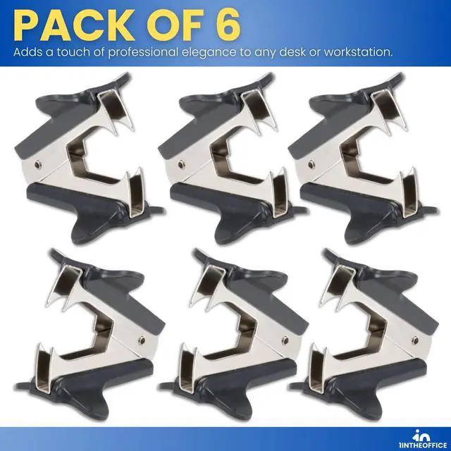 Alt view image 5 of 7 - 1InTheOffice Staple Remover, Claw Staple Remover, Staple Remover Tool, Black, 6 Pack
