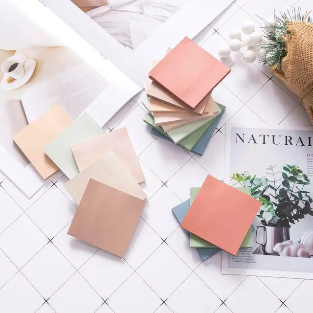 Alt view image 4 of 7 - (16 Pack) Sticky Notes 3x3, Vintage Colors, Sticky Pads, Recyclable | Easy to stick for Home, Office, Notebook