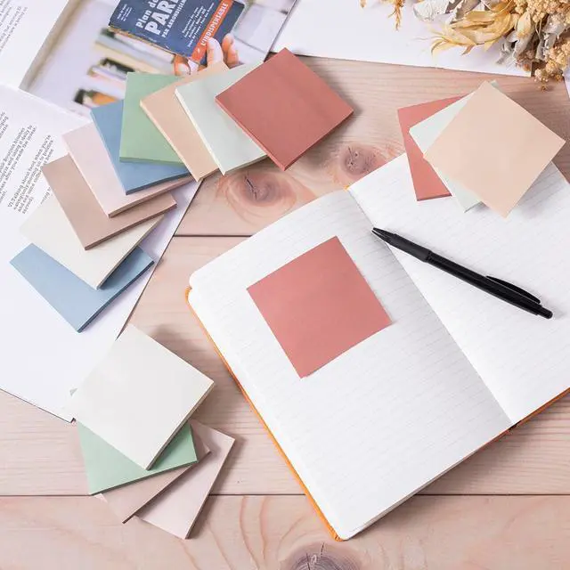 Alt view image 6 of 7 - (16 Pack) Sticky Notes 3x3, Vintage Colors, Sticky Pads, Recyclable | Easy to stick for Home, Office, Notebook
