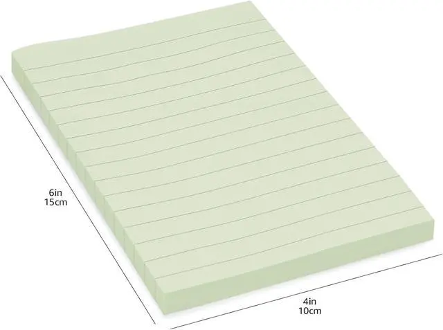 Alt view image 6 of 7 - Amazon Basics Lined Sticky Notes, 4x6" Self-Stick Pads with Clean Removal Adhesive for To Do List, Home, Office, Notebook, Assorted Colors, 100 Sheets/Pad, Pack of 5