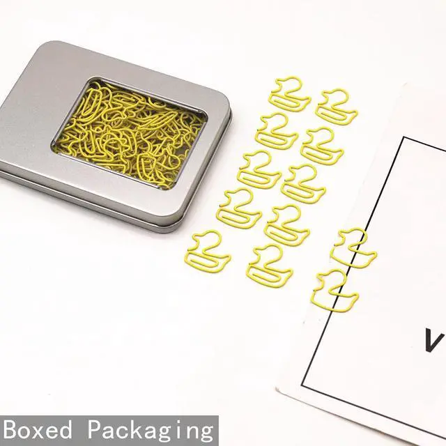 Alt view image 3 of 6 - 60 Pcs Yellow Duck Paper Clips, Cute Duck Gifts for Women | Cute Office Supplies Desk Accessories Stationery for Women Teachers Students Coworkers