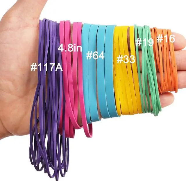 Alt view image 3 of 7 - AMUU Rubber Bands Assorted Size Multicolor 0.5 lb size#16,size19,size33,size64,size117,size 4.8in