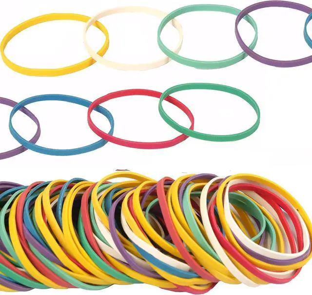 Alt view image 5 of 6 - AIWOQI Rubber Bands 250pcs size 33 Elastic Band Strong for Office Supplies | Rubber Bands for Office School Home Blue Green Purple Yellow White Red