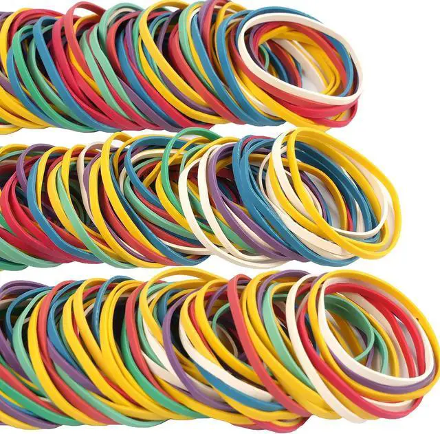 Alt view image 4 of 6 - AIWOQI Rubber Bands 250pcs size 33 Elastic Band Strong for Office Supplies | Rubber Bands for Office School Home Blue Green Purple Yellow White Red