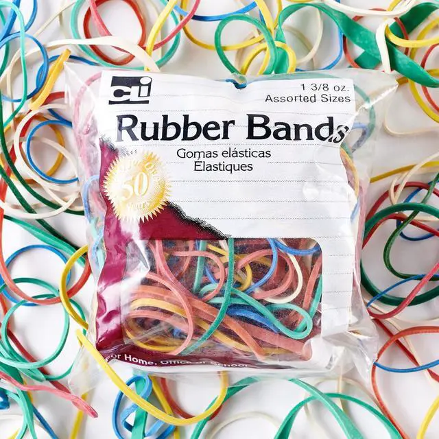Alt view image 3 of 3 - Charles Leonard Rubber Bands Assorted Sizes & Colors 1.4oz per Bag, 6 Bags | 6 Bags per Box | Classroom Pack | Perfect for Crafts | Rubber Bands Assorted Sizes & Colors | For School and Office Use