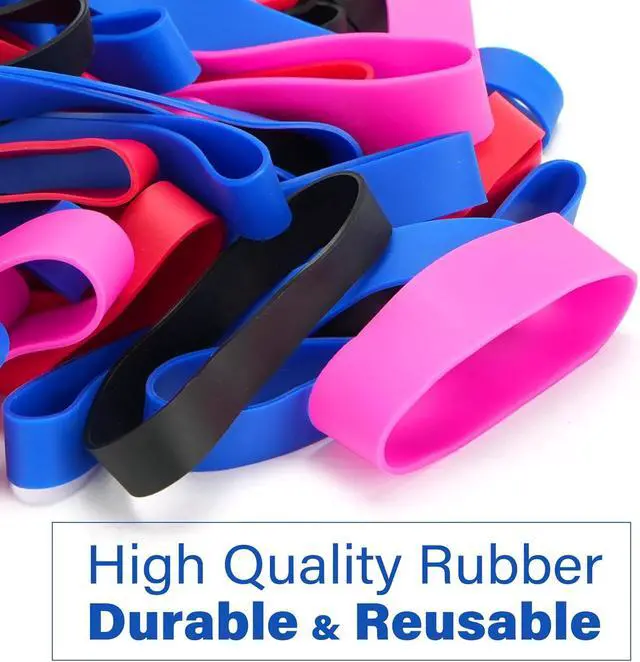 Alt view image 4 of 7 - LotFancy Rubber Bands Assorted Size, 4 Sizes Size84, Size82, Size 94, Size 105, Heavy Duty Colored Rubber Bands for Office Supplies
