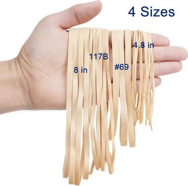 Alt view image 3 of 7 - Rubber Bands Assorted Sizes 0.5lb 4 Sizes Large Size69 Size117B,8in,4.8in | Rubber Bands Long Big Wide Heavy Duty Elastic Bands Tactical Rubber Band for Office Supplies