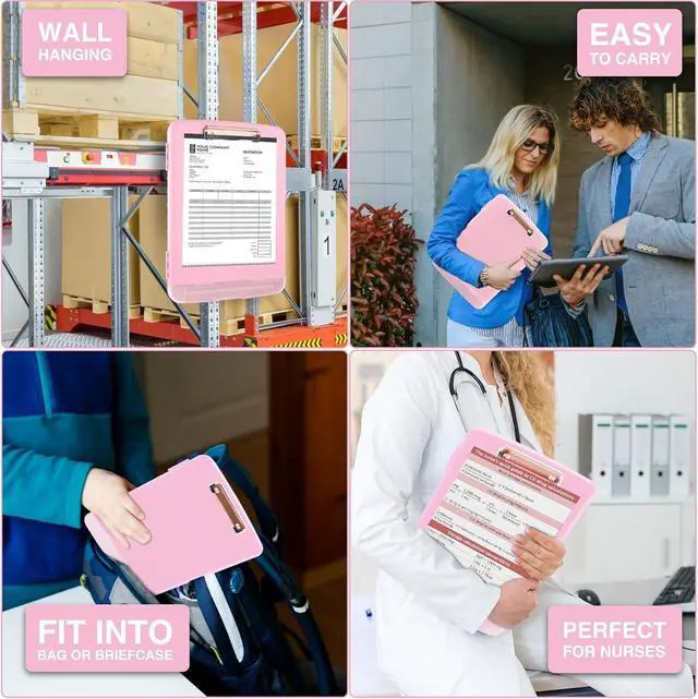 Alt view image 7 of 7 - Sooez Clipboards with Storage, High Capacity Clip Boards 8.5x11 with Storage, Heavy Duty Nursing Clipboard Folder, Plastic Clipboard with Pen Holder for Women Teachers Work, School & Office Supplies