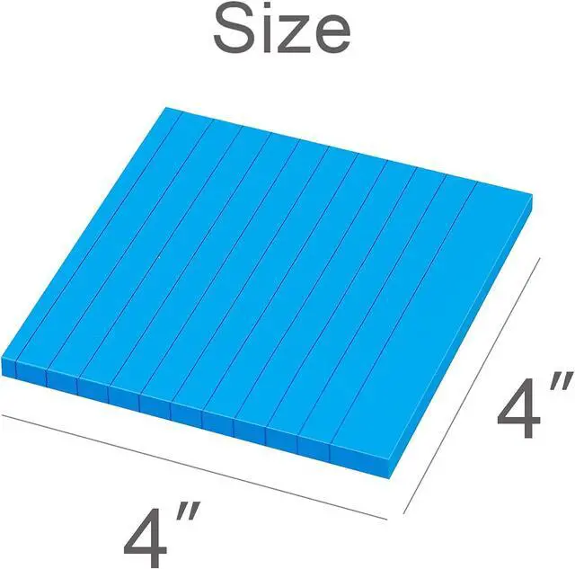 Alt view image 2 of 7 - (8 Pack) Lined Sticky Notes 4x4 Bright Stickies | Colorful Super Sticking Power Memo Pads, 8 Colors, Strong Adhesive