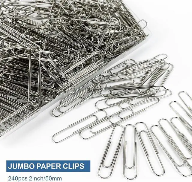 Alt view image 2 of 7 - Jumbo Paper Clips, 240pcs 2 Inch Large Silver Paper Clip, Big PaperClips for Paperwork Office School and Personal Use