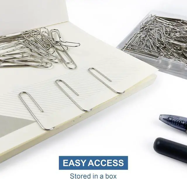 Alt view image 5 of 7 - Jumbo Paper Clips, 240pcs 2 Inch Large Silver Paper Clip, Big PaperClips for Paperwork Office School and Personal Use