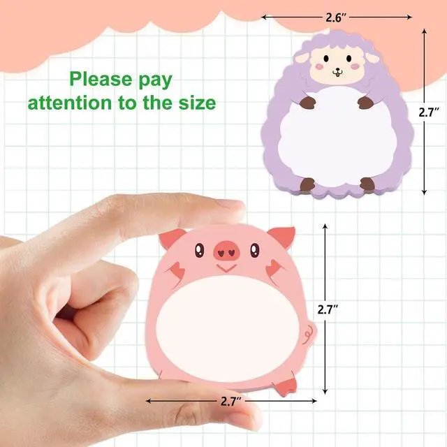 Alt view image 2 of 7 - Fancy Land 24 Pads Cute Sticky Notes Animals Memo Pads Office Supplies | Self Sticky Notepads, 720 Sheets, Page Markers Flags, For Home Office Supplies
