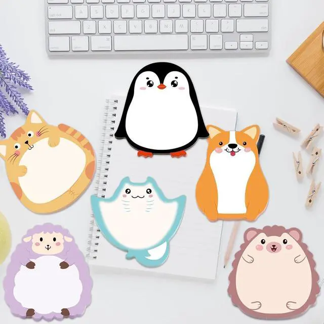 Alt view image 6 of 7 - Fancy Land 24 Pads Cute Sticky Notes Animals Memo Pads Office Supplies | Self Sticky Notepads, 720 Sheets, Page Markers Flags, For Home Office Supplies