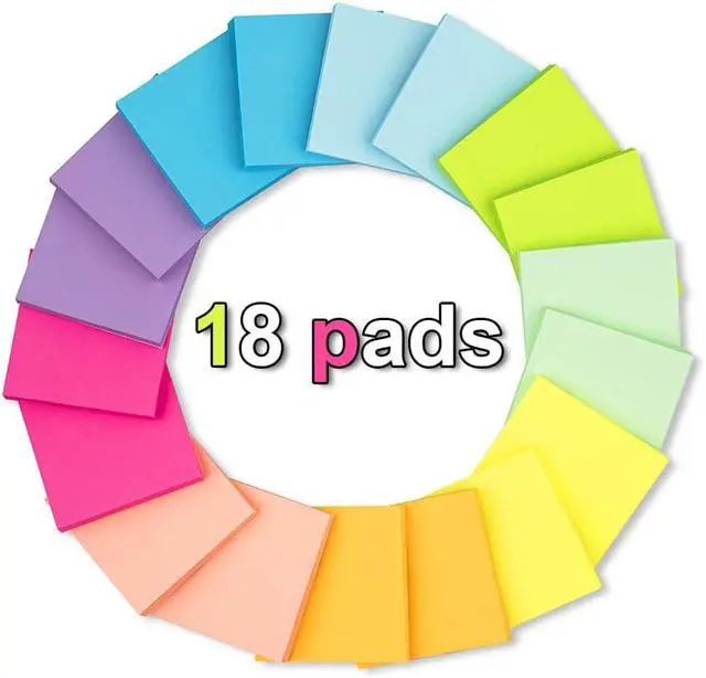 Alt view image 2 of 7 - (18 Pack) Pop Up Sticky Notes Refill,Bright 3x3 in Accordion Stickies | Office School Memo Note Pads,Post on Windows Doors,Foldable,Easy to Write on, Super Sticking Power