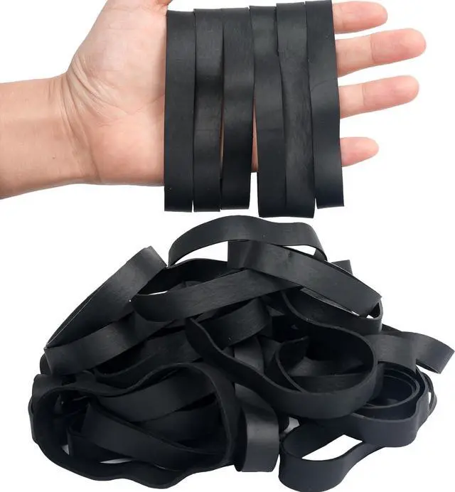 Main image of Rubber Bands 40 Pcs size#105 Wide Big Black Large Elastic Band Heavy Duty | Thick Large Rubber Band for Office Supplies Outdoor