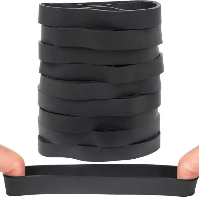 Alt view image 3 of 6 - Rubber Bands 40 Pcs size#105 Wide Big Black Large Elastic Band Heavy Duty | Thick Large Rubber Band for Office Supplies Outdoor