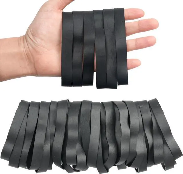 Alt view image 4 of 6 - Rubber Bands 40 Pcs size#105 Wide Big Black Large Elastic Band Heavy Duty | Thick Large Rubber Band for Office Supplies Outdoor
