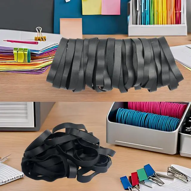 Alt view image 6 of 6 - Rubber Bands 40 Pcs size#105 Wide Big Black Large Elastic Band Heavy Duty | Thick Large Rubber Band for Office Supplies Outdoor