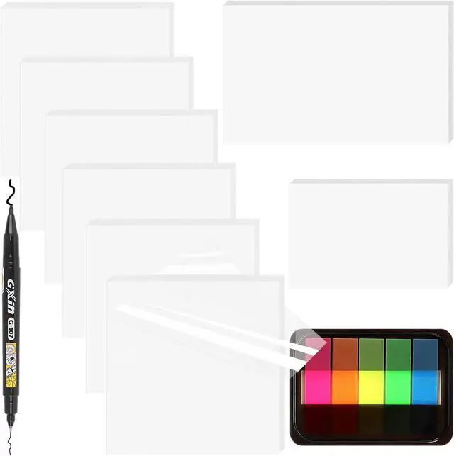 Main image of 10 Pack Transparent Sticky Notes (with Sticky Tabs & Pen), MEIGAONE Clear Sticky Note 3x3 5X Strong Adhesion, Waterproof Translucent Sticky Note Office,School Supplies, 50 Sheets/Pad