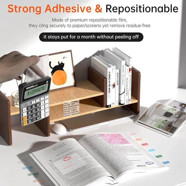 Alt view image 6 of 7 - 10 Pack Transparent Sticky Notes (with Sticky Tabs & Pen), MEIGAONE Clear Sticky Note 3x3 5X Strong Adhesion, Waterproof Translucent Sticky Note Office,School Supplies, 50 Sheets/Pad
