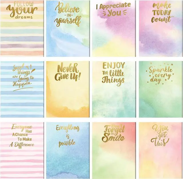 Main image of 12 Pieces Appreciation Sticky Notes 3 x 4 Inch Fun Motivational Inspirational Positive Modern Cute Encouragement to Do List Notepad for Shopping List Study Planner 30 Sheets Each(Dreamy Style)