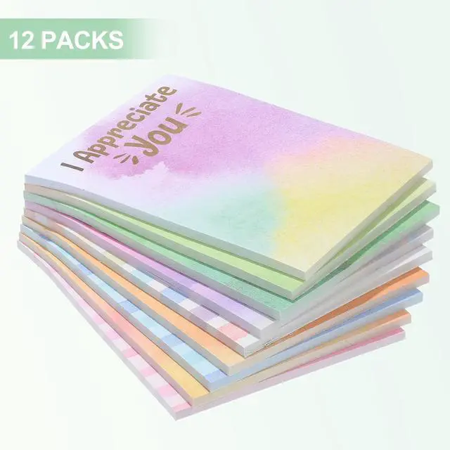 Alt view image 5 of 7 - 12 Pieces Appreciation Sticky Notes 3 x 4 Inch Fun Motivational Inspirational Positive Modern Cute Encouragement to Do List Notepad for Shopping List Study Planner 30 Sheets Each(Dreamy Style)