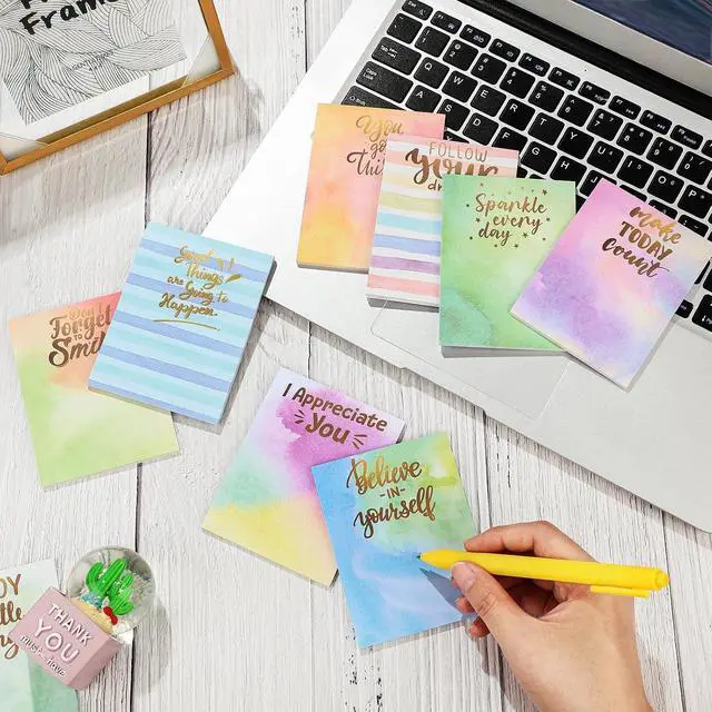 Alt view image 4 of 7 - 12 Pieces Appreciation Sticky Notes 3 x 4 Inch Fun Motivational Inspirational Positive Modern Cute Encouragement to Do List Notepad for Shopping List Study Planner 30 Sheets Each(Dreamy Style)